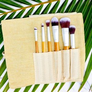 NEW Omiana Vegan Full Face 6-Brush Kit, Bamboo, Cruelty Free